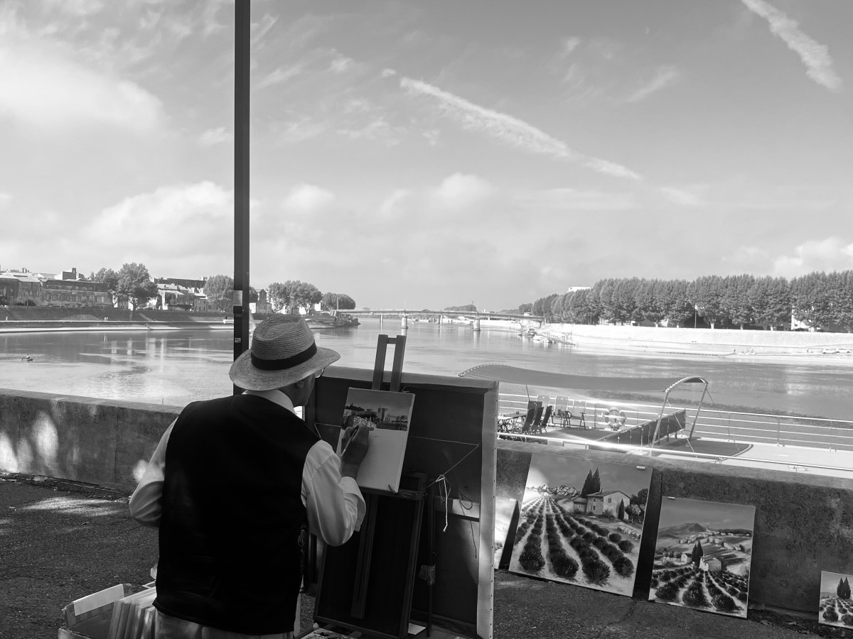 Le peintre sur le&nbsp;Rhône